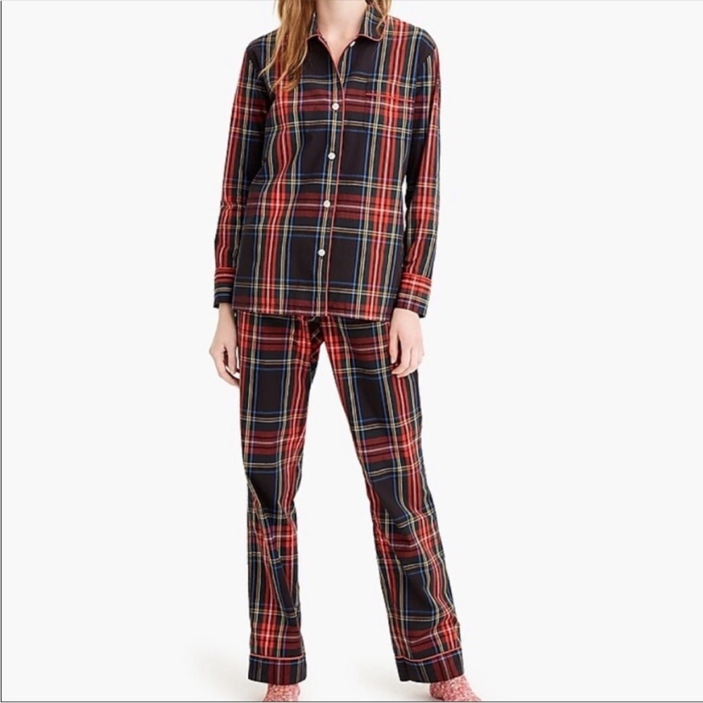 J. Crew Plaid Pajama Top Long Sleeve Large